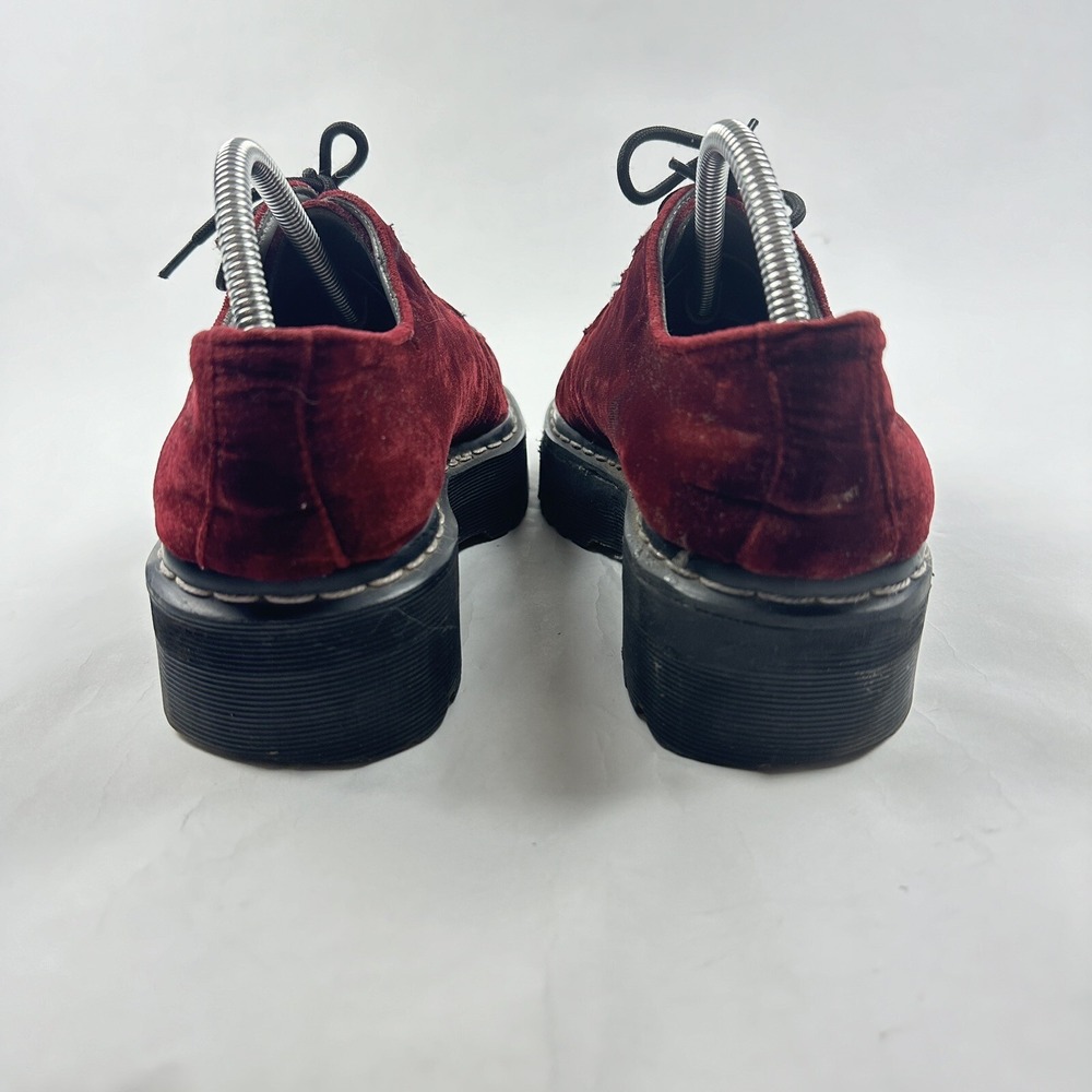 Dr Martens Aggy Creeper 1461 Red‎ Velvet Chunky Platform Boots Agyness Deyn 10 - Picture 7 of 12